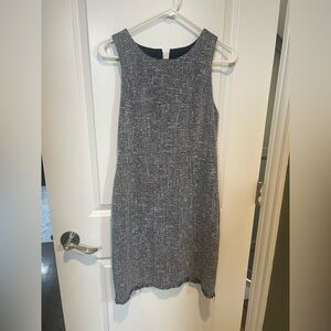 Banana Republic Black and White Textured Midi Dress